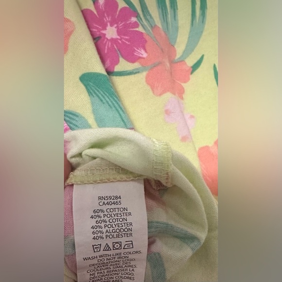 🎁The Children's Place Girls Floral Short Sleeve Shirt -Size XXL 🎁 - Picture 4 of 4